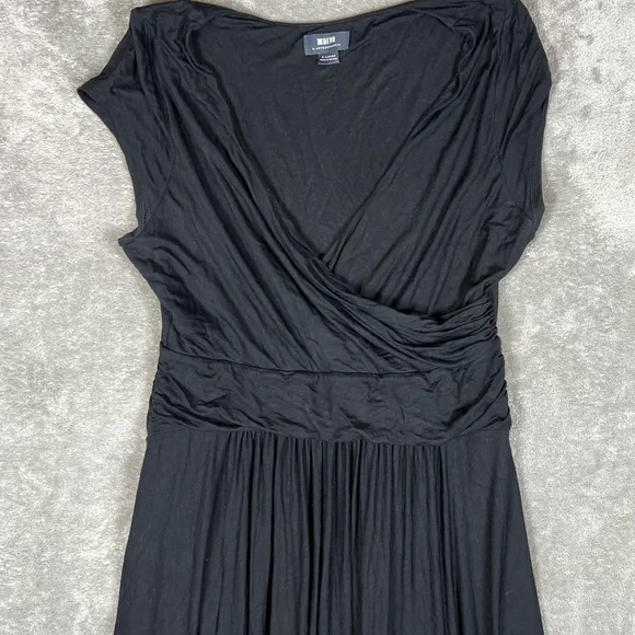 Anthropologie Dress Womens XL Black Maeve Tamera Surplice Minimal Flowy Stretchy - Picture 4 of 7